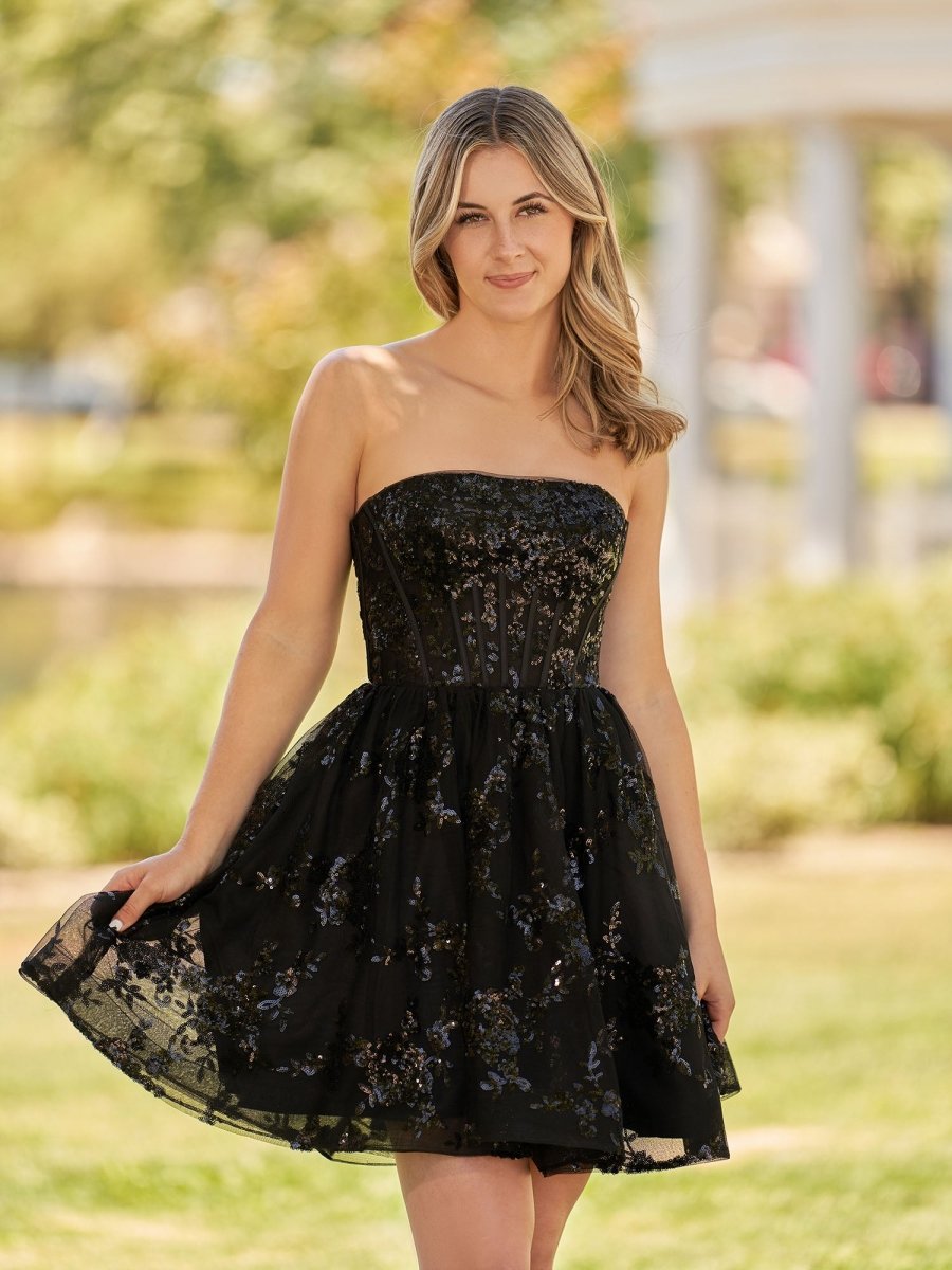 A-Line Red Short Homecoming Dress with Sequins