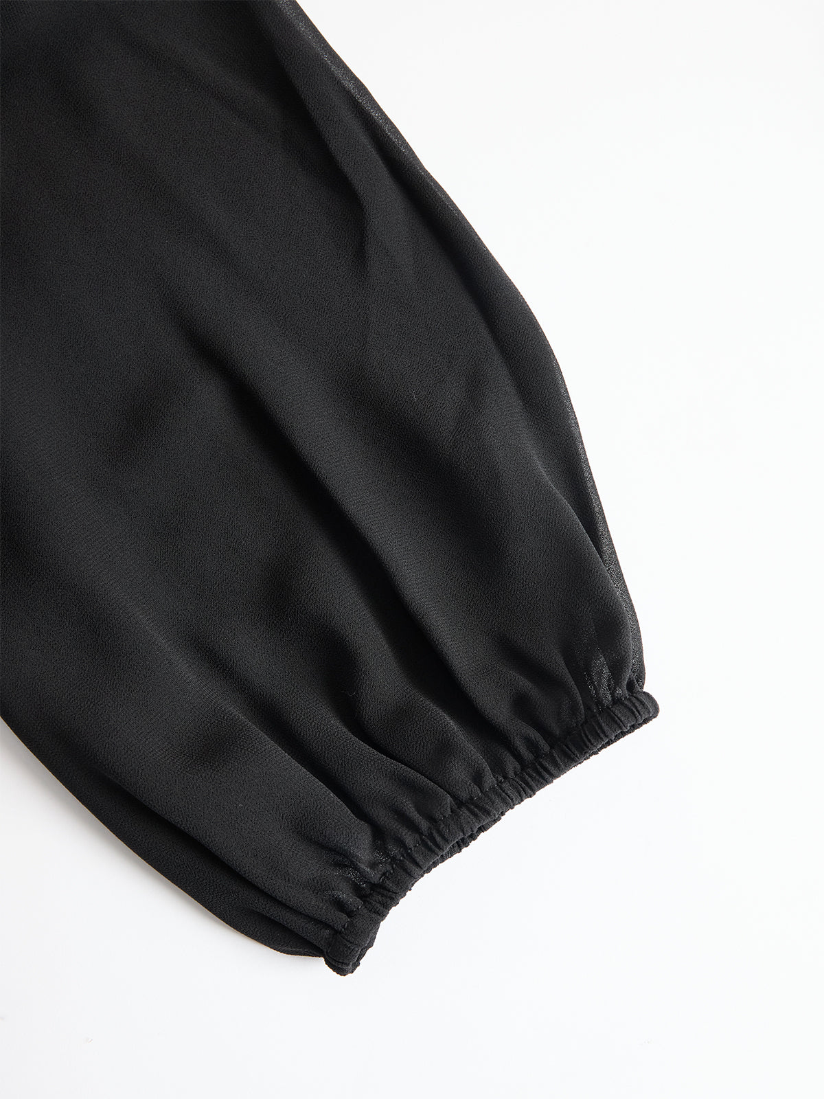 Black Chiffon Top And Wide Leg Pants Three Piece Set