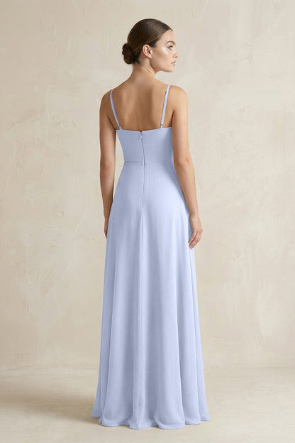 A-Line Chiffon Spaghetti Strap Bridesmaid Dress in Ice