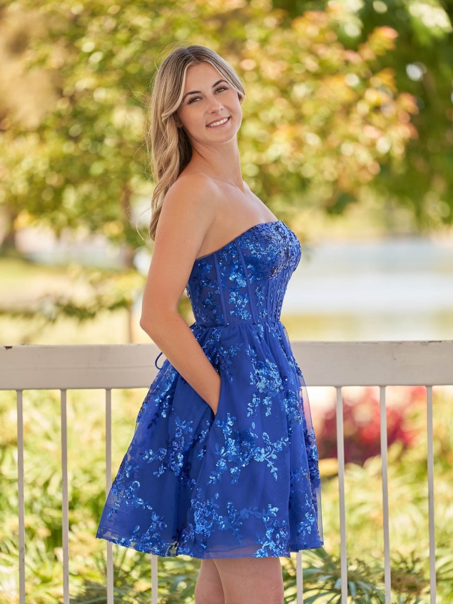 A-Line Red Short Homecoming Dress with Sequins