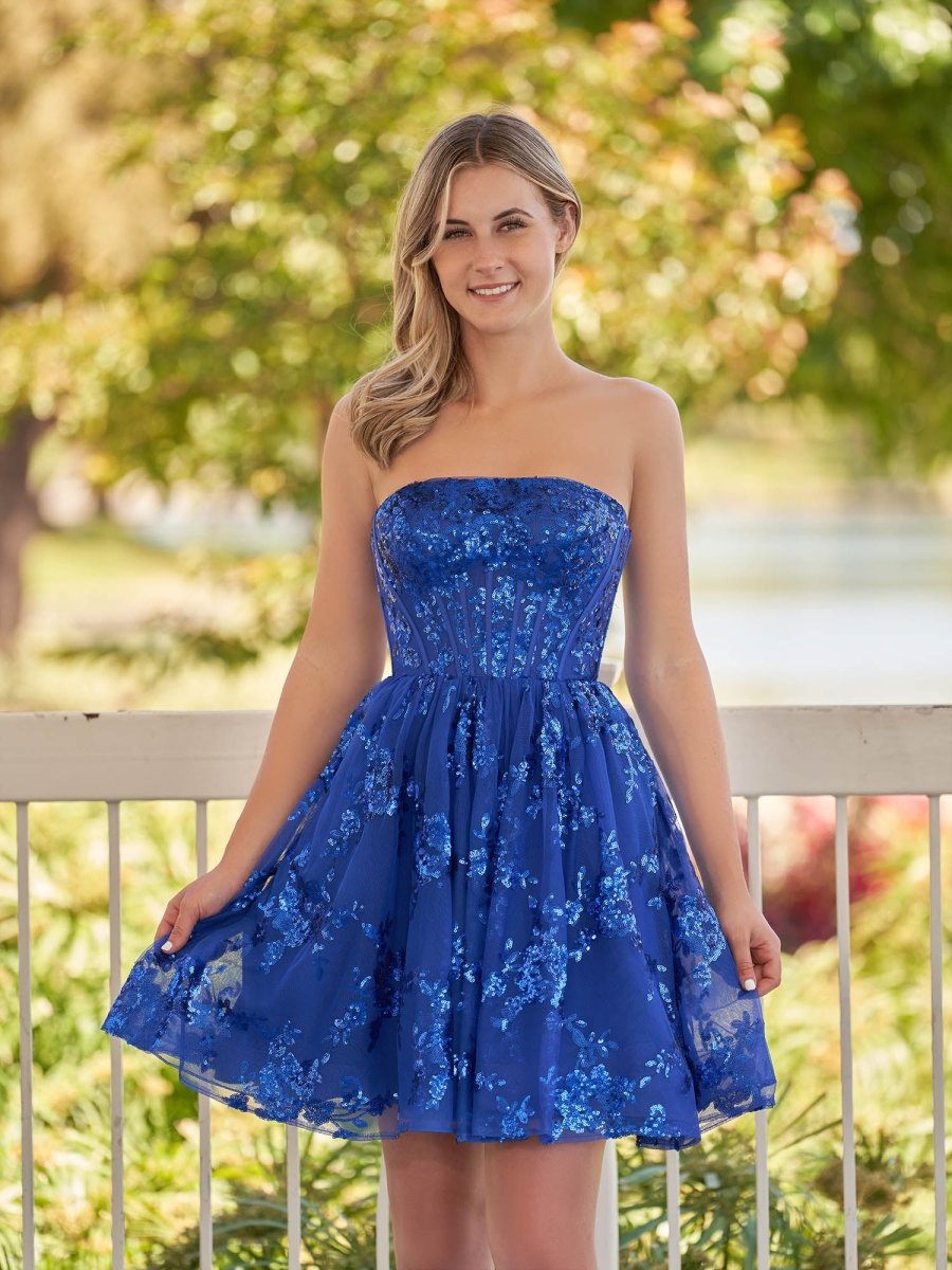 A-Line Red Short Homecoming Dress with Sequins
