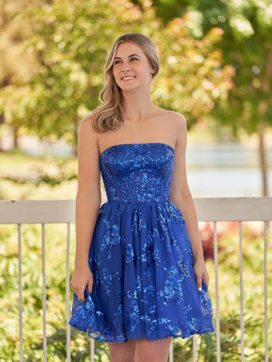 A-Line Red Short Homecoming Dress with Sequins