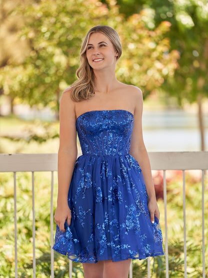 A-Line Red Short Homecoming Dress with Sequins