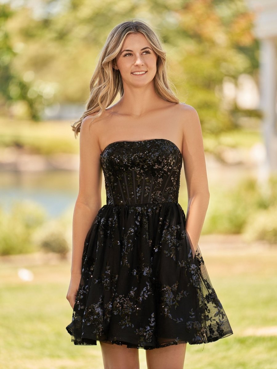 A-Line Red Short Homecoming Dress with Sequins