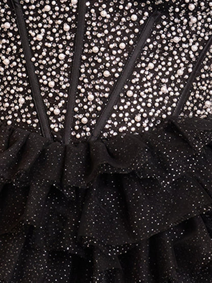 A Line Off the Shoulder Beaded Homecoming Dress with Feathers