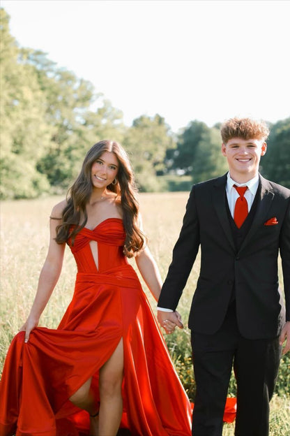 A Line Sweetheart Royal Blue Keyhole Long Prom Dress