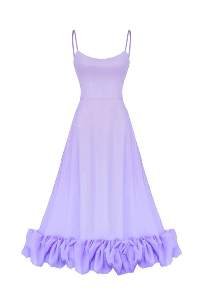 A Line Satin White Long Prom Dresses with Ruffles