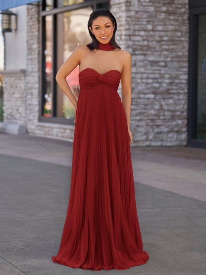 A Line Light Pink Sweetheart Chiffon Long Prom Dress