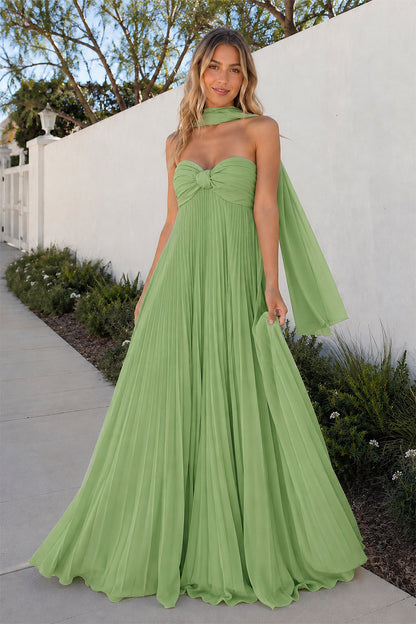 A Line Light Pink Sweetheart Chiffon Long Prom Dress